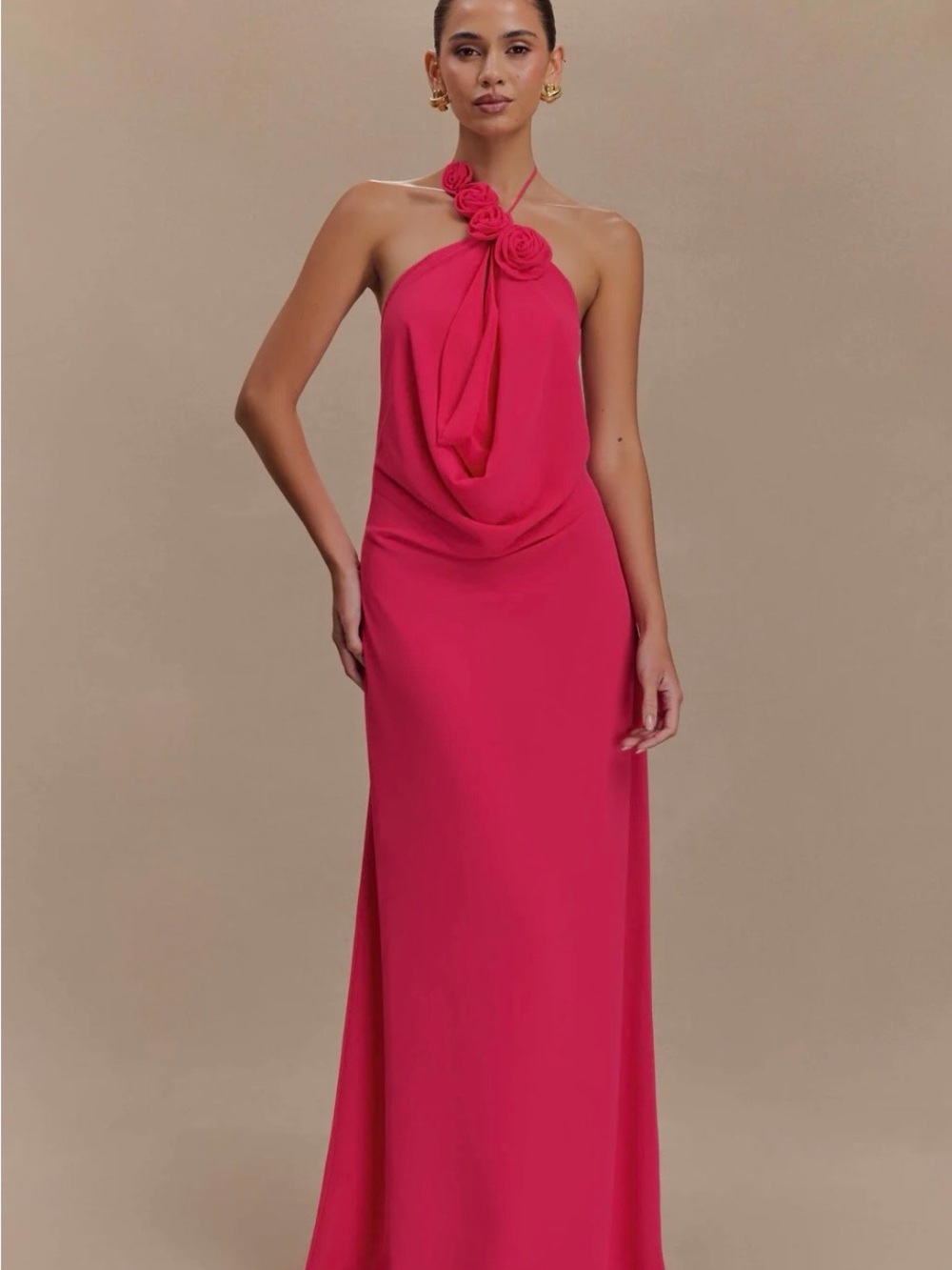 NWT Meshki Rosalia Cowl Neck Maxi Dress